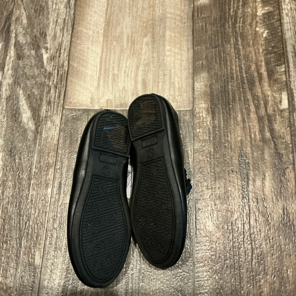 Jumping Beans Black Dress Shoes with Floral Accent Size 10